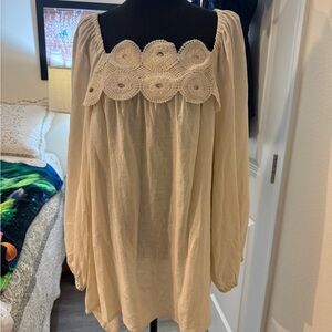 Cato Light Cream Flowy Skirt